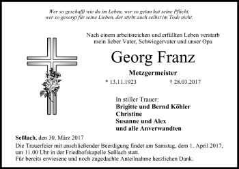 Anzeige von Georg Franz von MGO