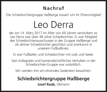 Anzeige von Leo Derra von MGO