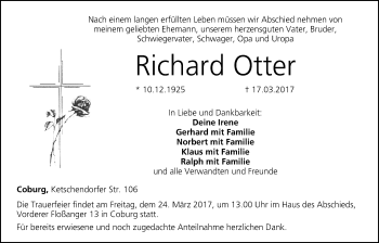 Anzeige von Richard Otter von MGO