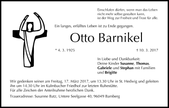 Anzeige von Otto Barnikel von MGO