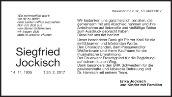 Anzeige von Siegfried Jockisch von MGO