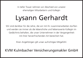 Anzeige von Lysann Gerhardt von MGO