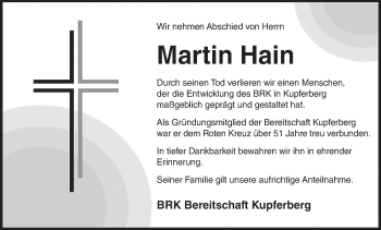Anzeige von Martin Hain von MGO