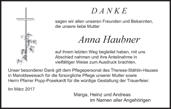 Anzeige von Anna Haubner von MGO