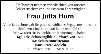 Anzeige von Jutta Horn von MGO