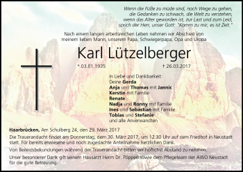 Anzeige von Karl Lützelberger von MGO
