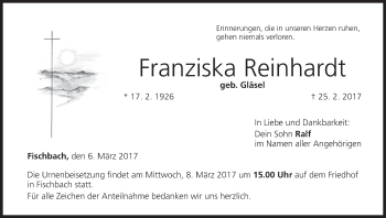 Anzeige von Franziska Reinhardt von MGO
