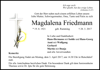 Anzeige von Magdalena Friedmann von MGO