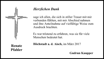 Anzeige von Renate Pfahler von MGO