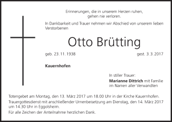 Anzeige von Otto Brütting von MGO