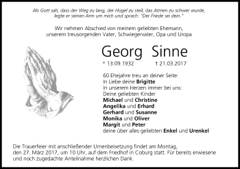 Anzeige von Georg Sinne von MGO