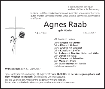 Anzeige von Agnes Raab von MGO