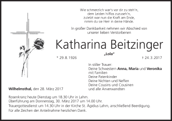 Anzeige von Katharina Beitzinger von MGO