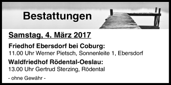 Anzeige von Totentafel 04.03.2017 von MGO