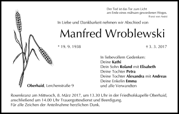 Anzeige von Manfred Wroblewski von MGO