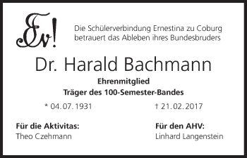 Anzeige von Harald Bachmann von MGO