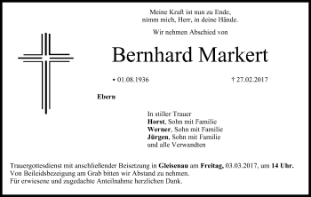 Anzeige von Bernhard Markert von MGO