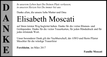 Anzeige von Elisabeth Moscati von MGO