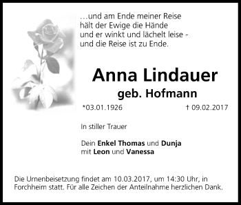Anzeige von Anna Lindauer von MGO