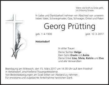 Anzeige von Georg Prütting von MGO