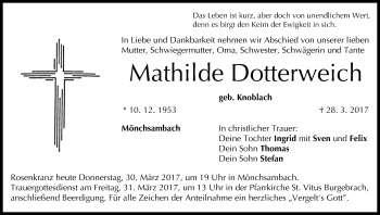 Anzeige von Mathilde Dotterweich von MGO