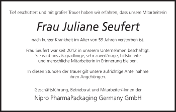 Anzeige von Juliane Seufert von MGO