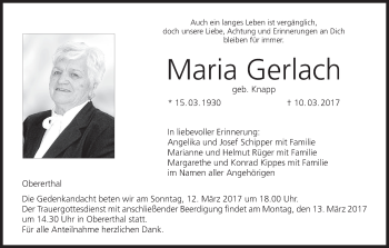 Anzeige von Maria Gerlach von MGO
