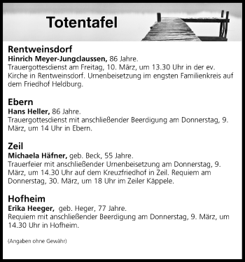 Anzeige von Totentafel vom 08.03.2017 von MGO