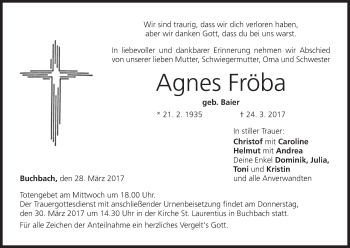 Anzeige von Agnes Fröba von MGO
