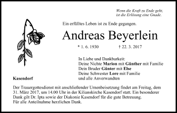 Anzeige von Andreas Beyerlein von MGO