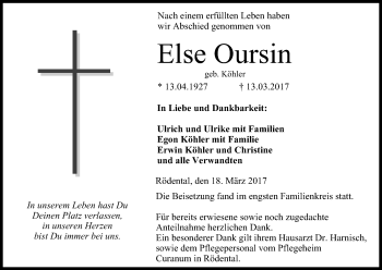Anzeige von Else Oursin von MGO