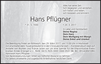 Anzeige von Hans Pflügner von MGO
