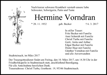 Anzeige von Hermine Vorndran von MGO