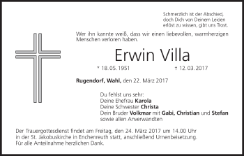 Anzeige von Erwin Villa von MGO