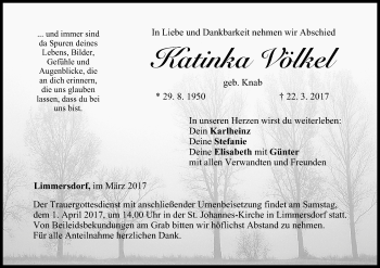Anzeige von Katinka Völkel von MGO