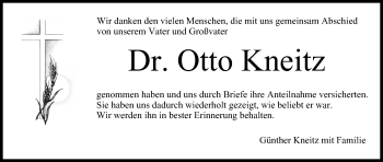 Anzeige von Otto Kneitz von MGO