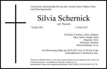 Anzeige von Silvia Schernick von MGO