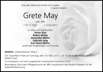 Anzeige von Grete May von MGO