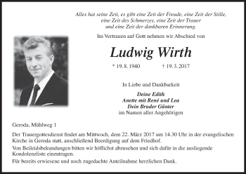 Anzeige von Ludwig Wirth von MGO