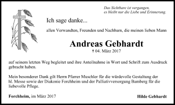 Anzeige von Andreas Gebhardt von MGO