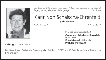 Anzeige von Karin von Schalscha-Ehrenfeld von MGO