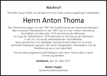 Anzeige von Anton Thoma von MGO