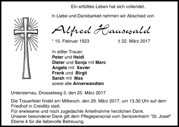 Anzeige von Alfred Hauswald von MGO
