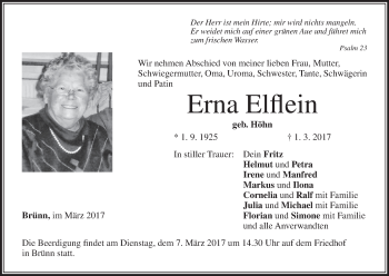 Anzeige von Erna Elflein von MGO