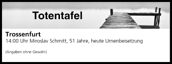 Anzeige von Totentafel vom 20.03.2017 von MGO