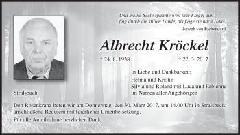 Anzeige von Albrecht Kröckel von MGO