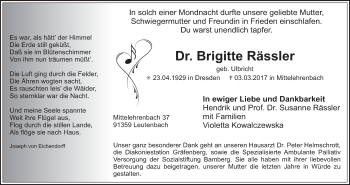 Anzeige von Brigitte Rässler von MGO