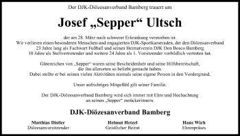 Anzeige von Josef Ultsch von MGO