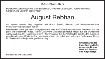 Anzeige von August Rebhan von MGO