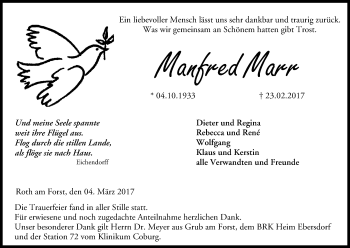 Anzeige von Manfred Marr von MGO